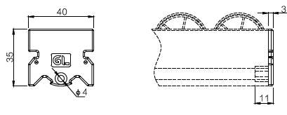 40鋁合金流利條封蓋